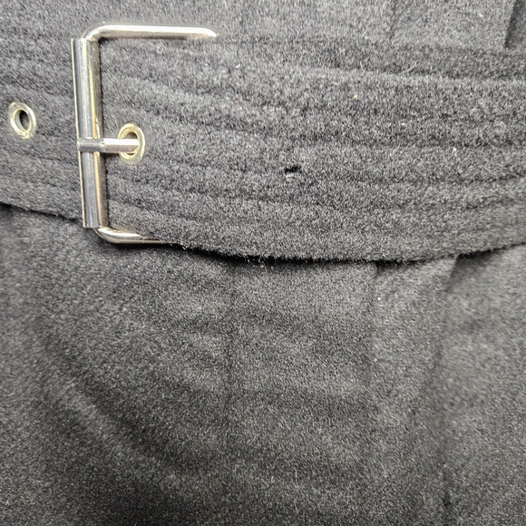 Vera Moda Wool Blend Black Mock Neck Belted Coat Sz M - Picture 13 of 14